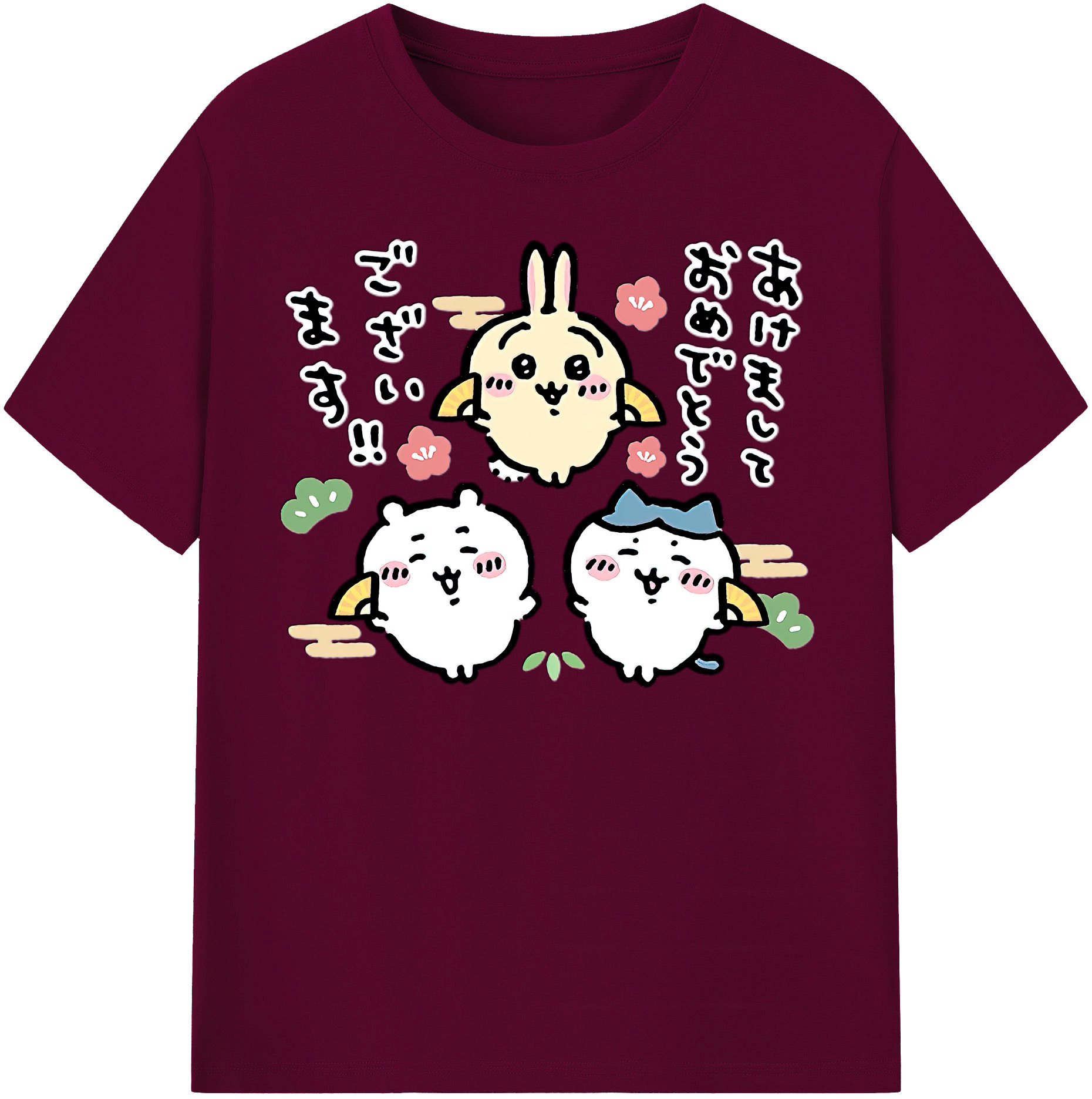 （画像用） ちいかわ ちいかわ Chii-kawa chiikawa レディースカジュアルプリントTシャツ（綿100％）